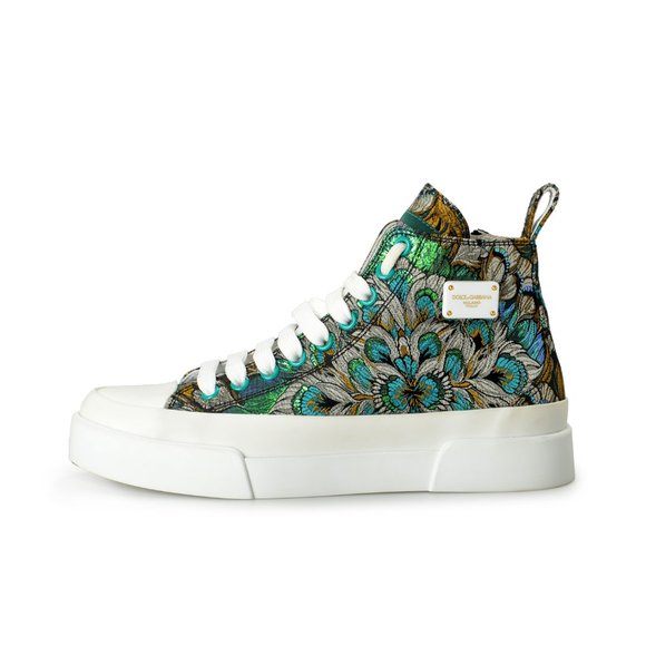 Dolce & Gabbana Women's High Top Floral Print Athletic Sneakers Shoes US 6 IT 36 - Picture 2 of 9